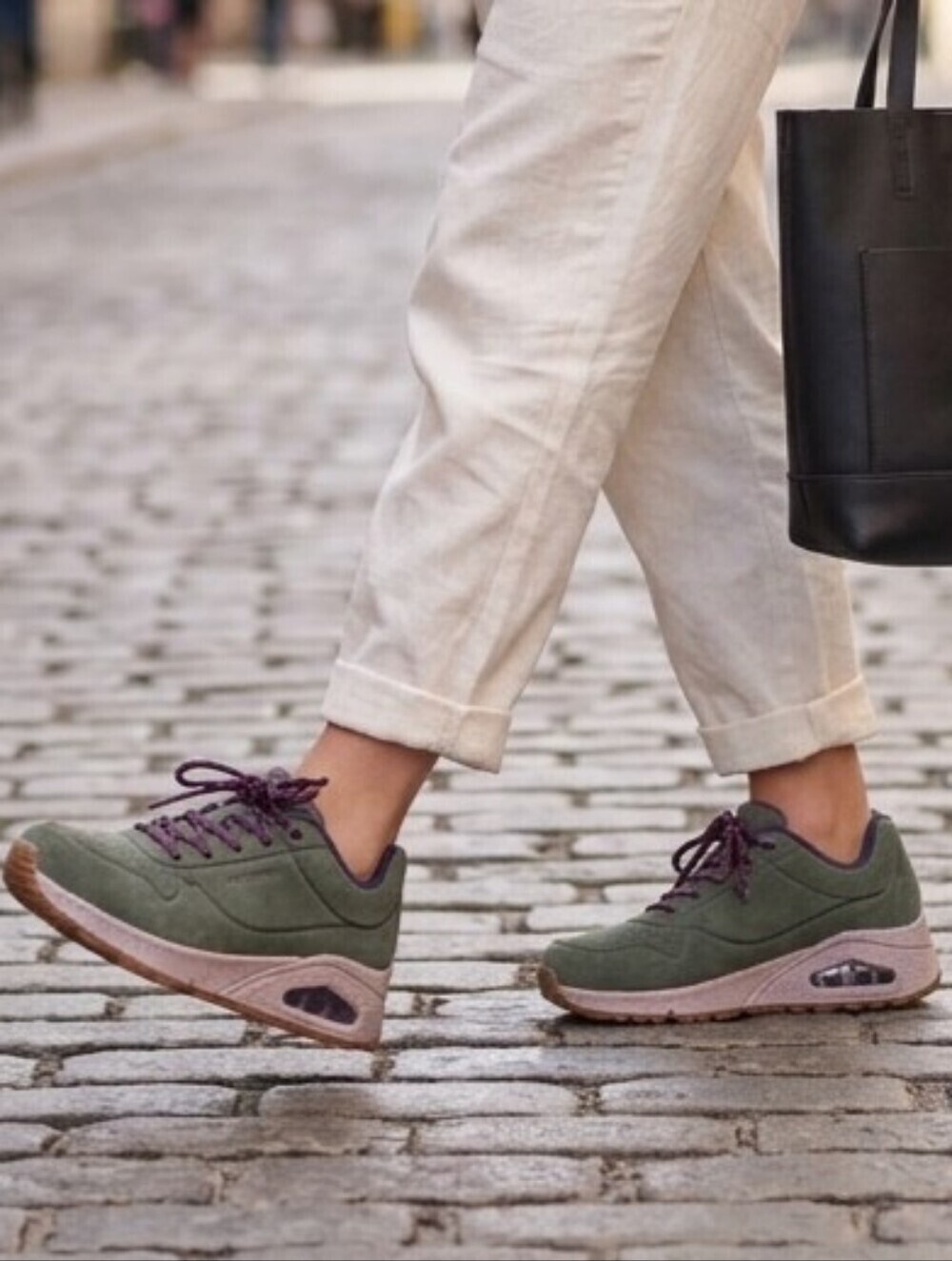 Skechers Uno Rugged Olive Green Suede Air-Cooled Memory Foam Sneakers 7.5 NIB